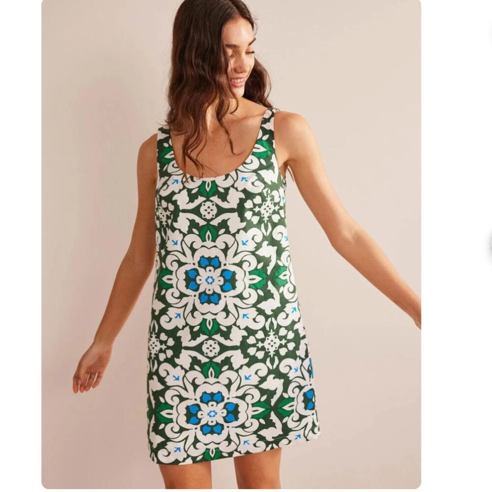 Boden Green and Blue Floral Dress